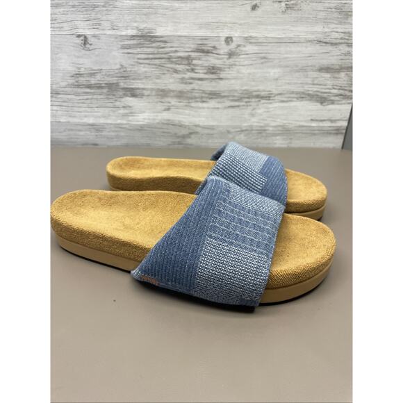 Commbi Patchwork Slides Women’s 11 Blue Comfortable Sandals - Picture 1 of 10